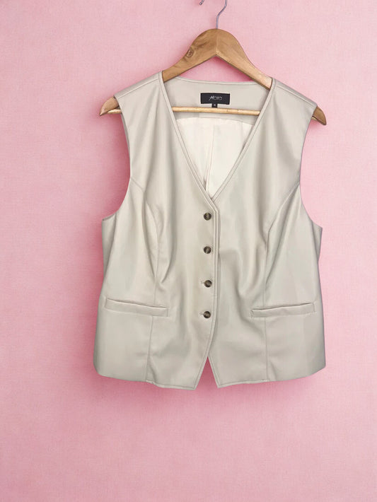 Motto PU leather vest