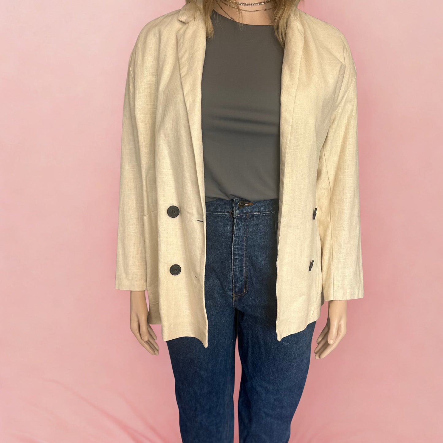 Zara linen oversized blazer (L-2XL)
