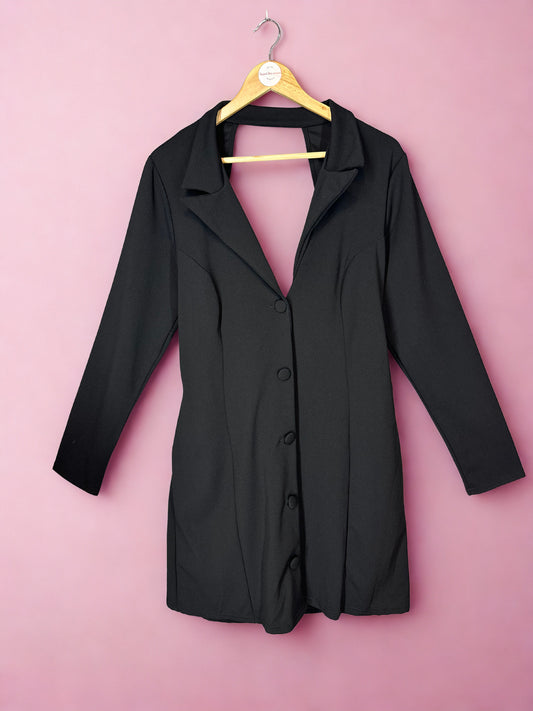 Open back belted blazer dress (16)