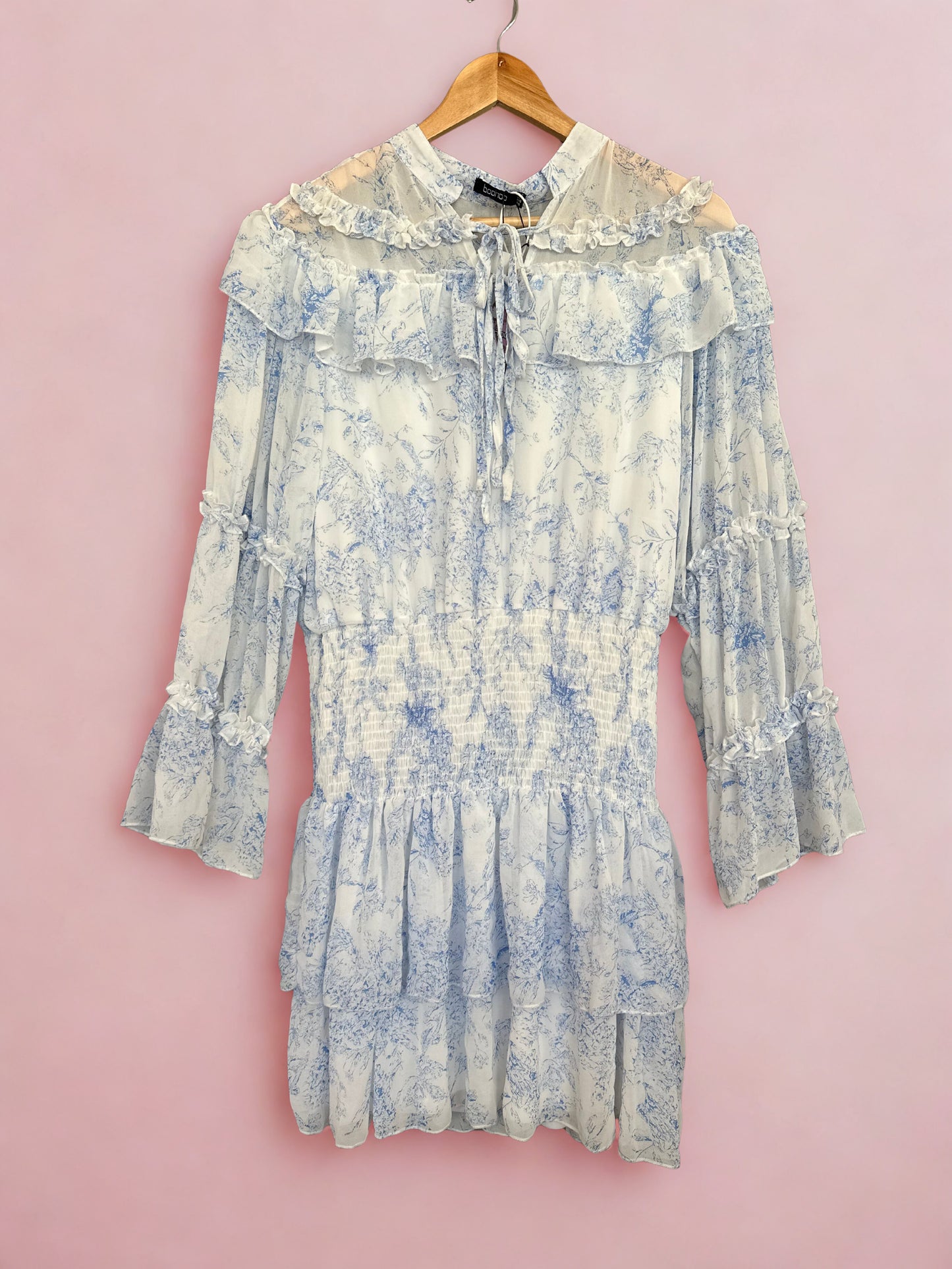 BOOHOO porcelain print skater dress (18)