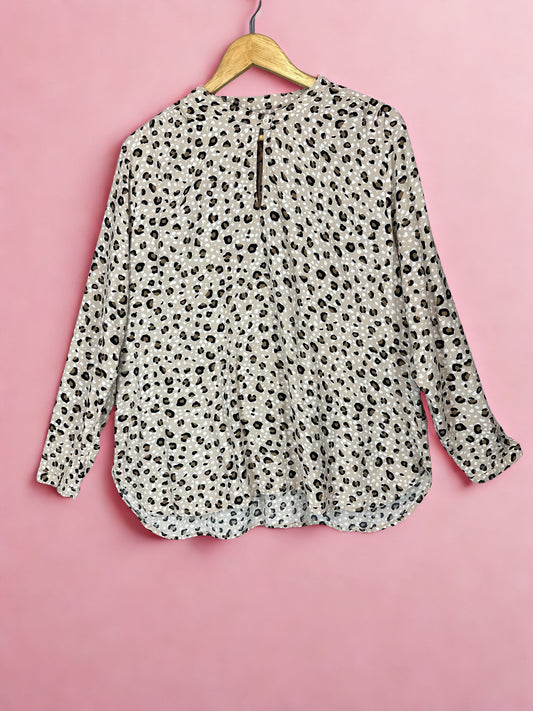 Trenery animal print long sleeve top (XXL)
