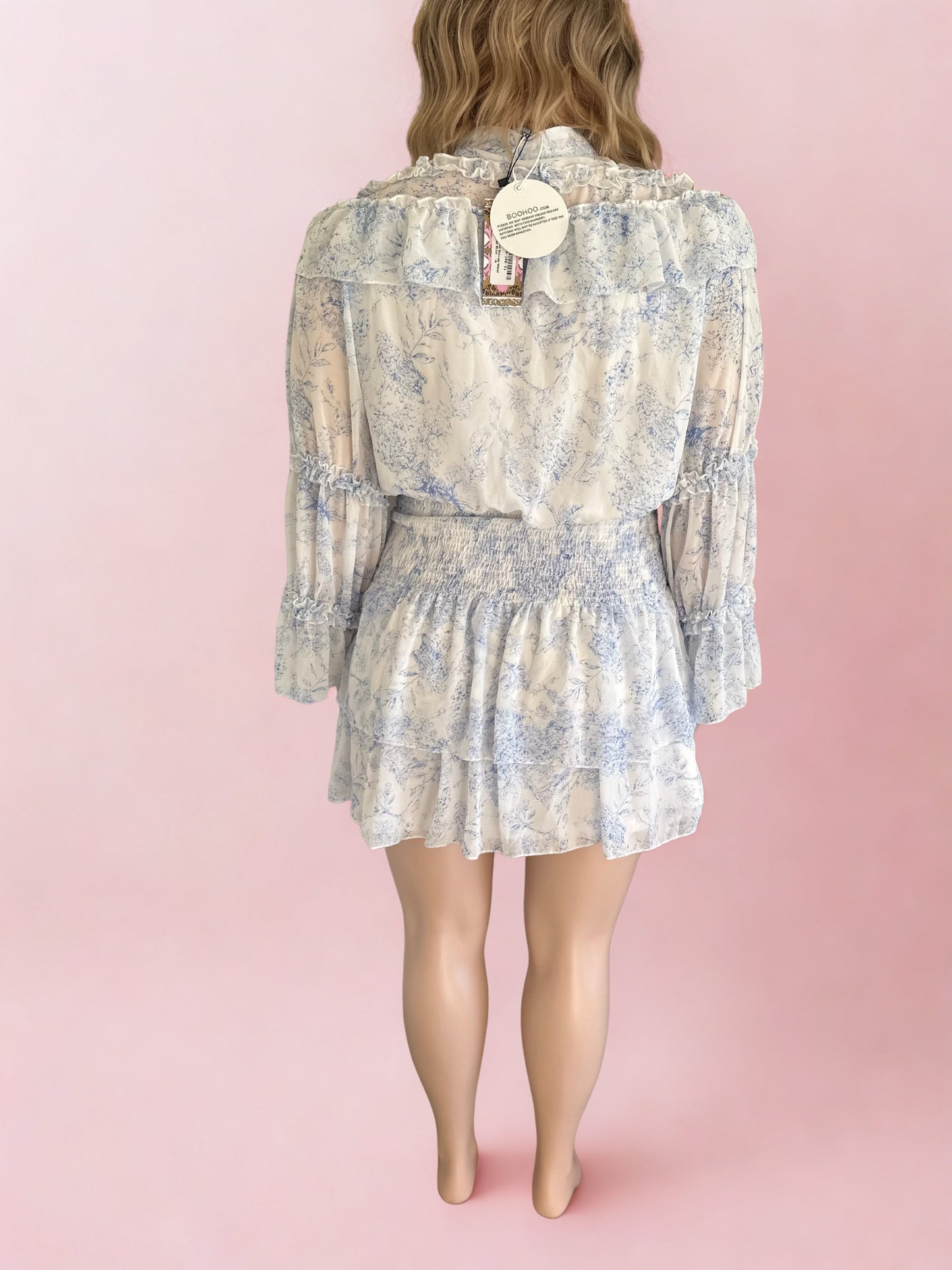 BOOHOO porcelain print skater dress (18)