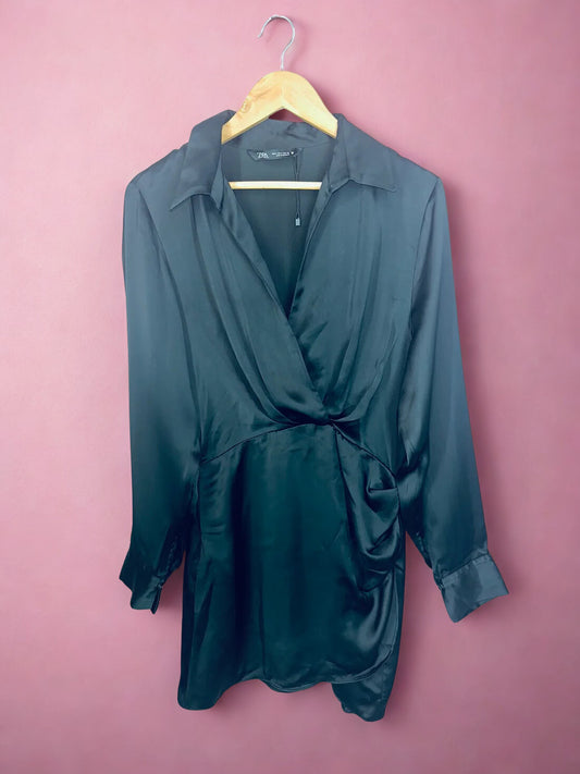 Zara blouse mini dress (L)